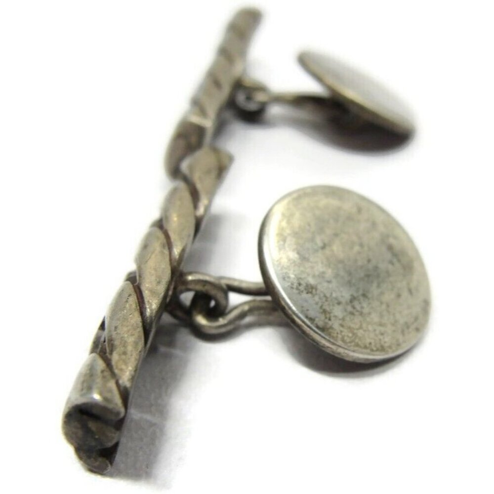 Vintage 925 Solid Link Cufflinks Sterling Wedding… - image 5